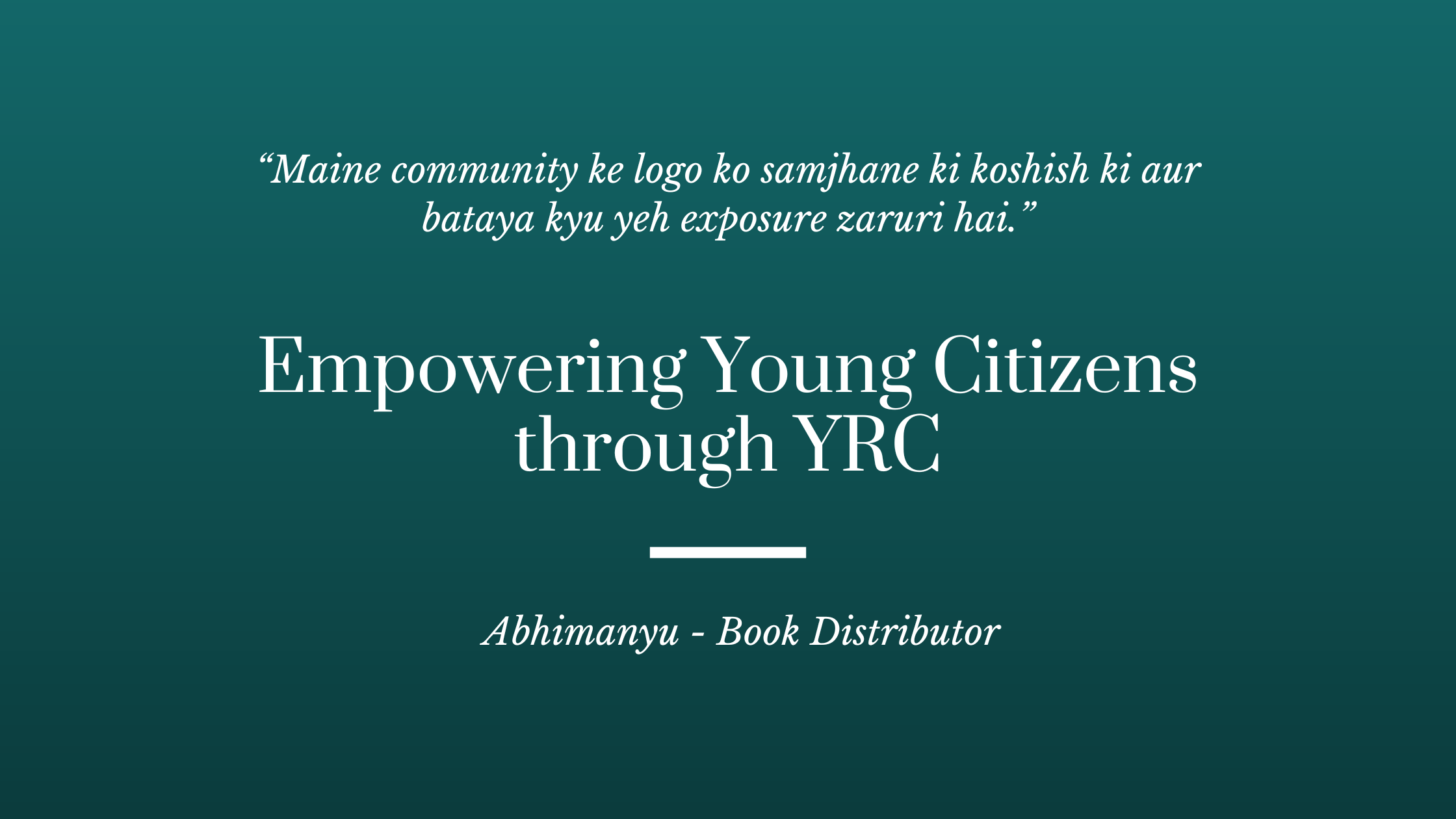 Empowering Young Citizens through YRC