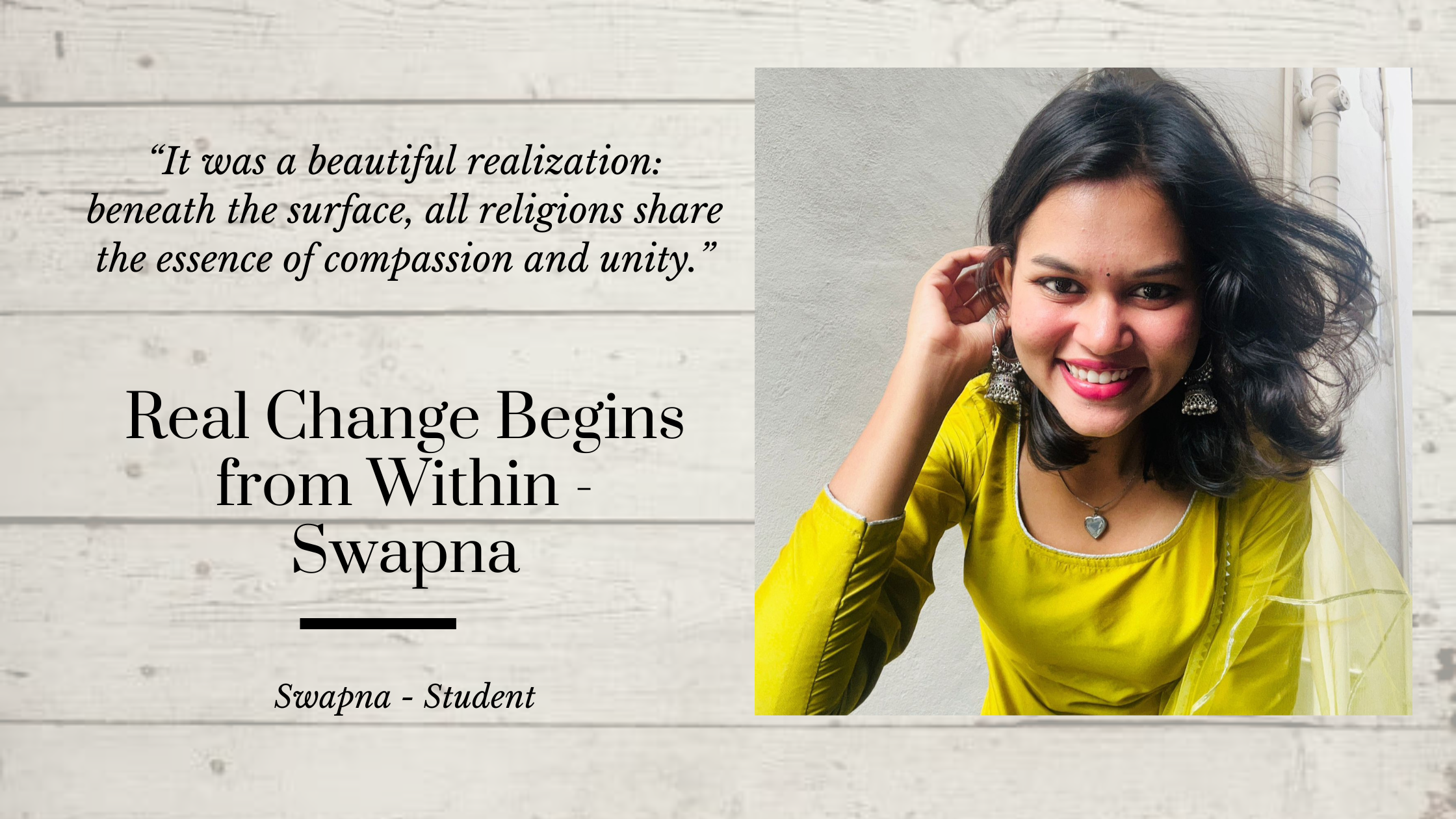 Real Change Begins from Within – Swapna